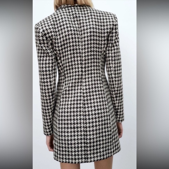 Zara Black and White Houndstooth Blazer dress - Picture 2 of 9